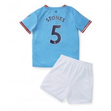 Manchester City John Stones #5 Hemmaställ Barn 2022-23 Korta ärmar (+ Korta byxor)